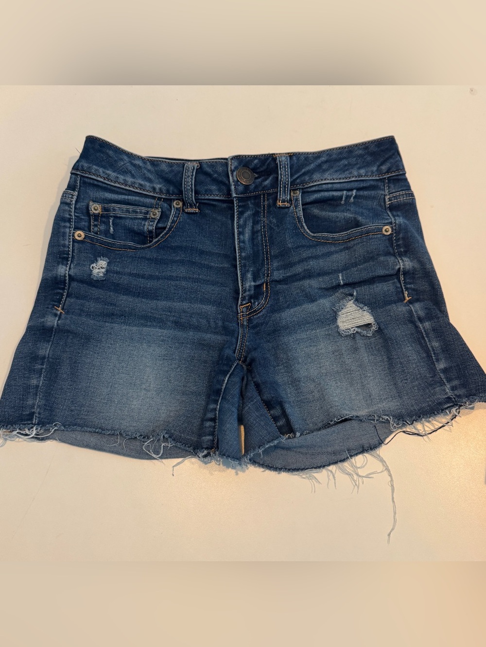 American Eagle Outfitters Distressed Denim Cutoff Shorts Hi-Rise Shortie